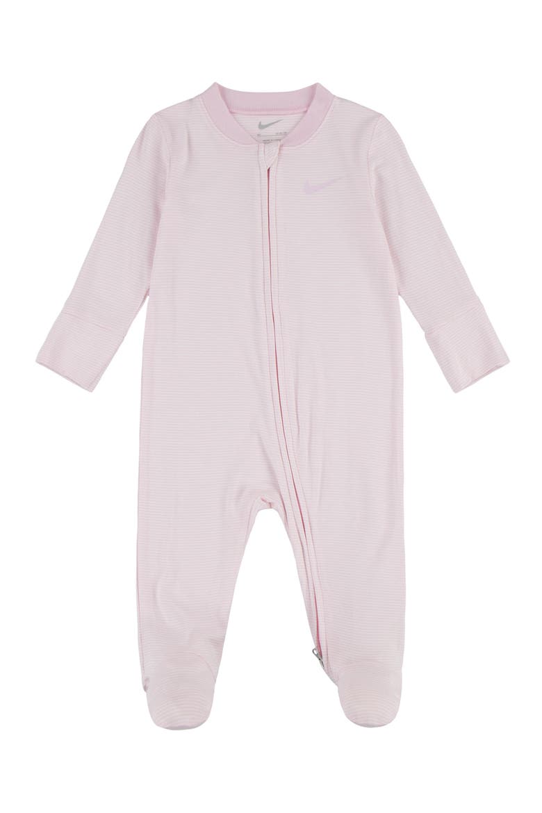 Stripe Zip Footie, Main, color, A9YPINK FO