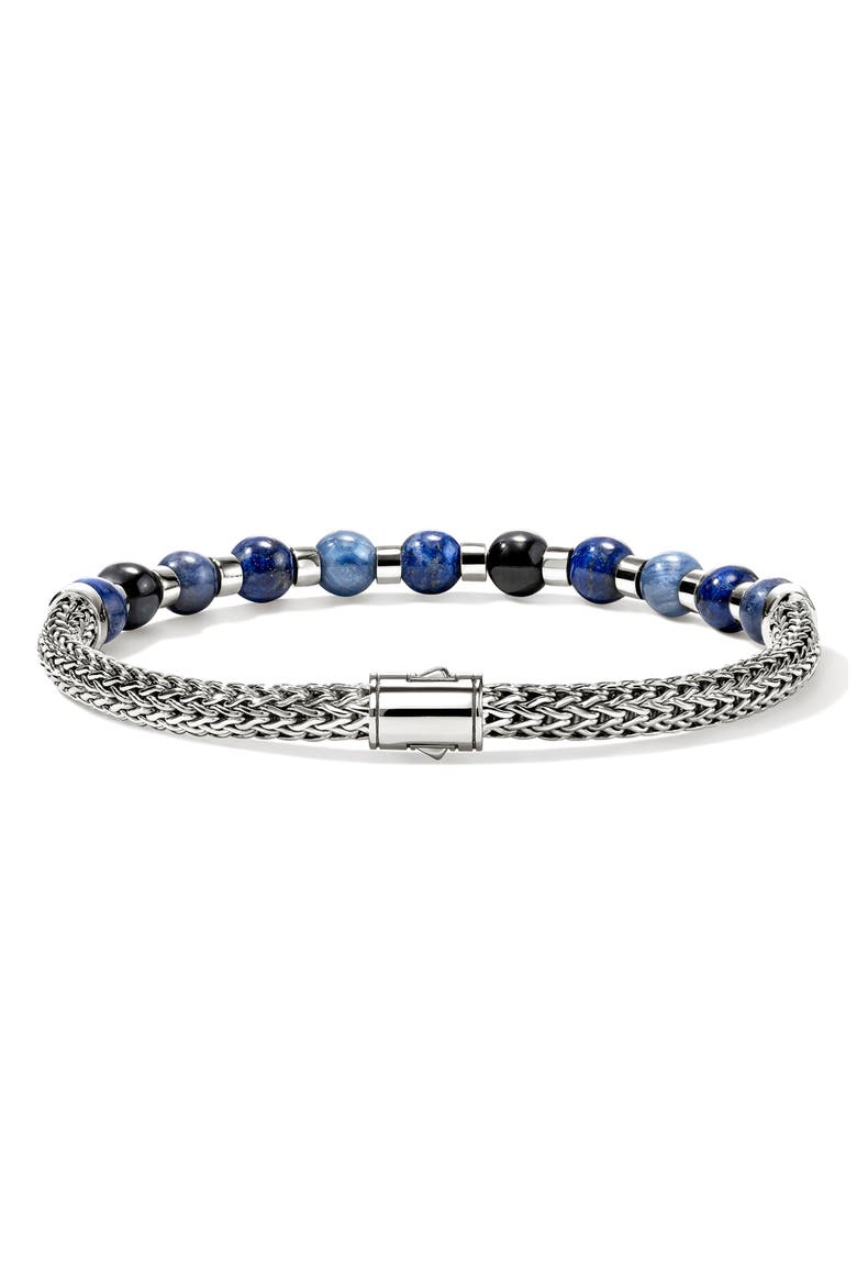 Beaded Chain Bracelet, Alternate, color, SILVER