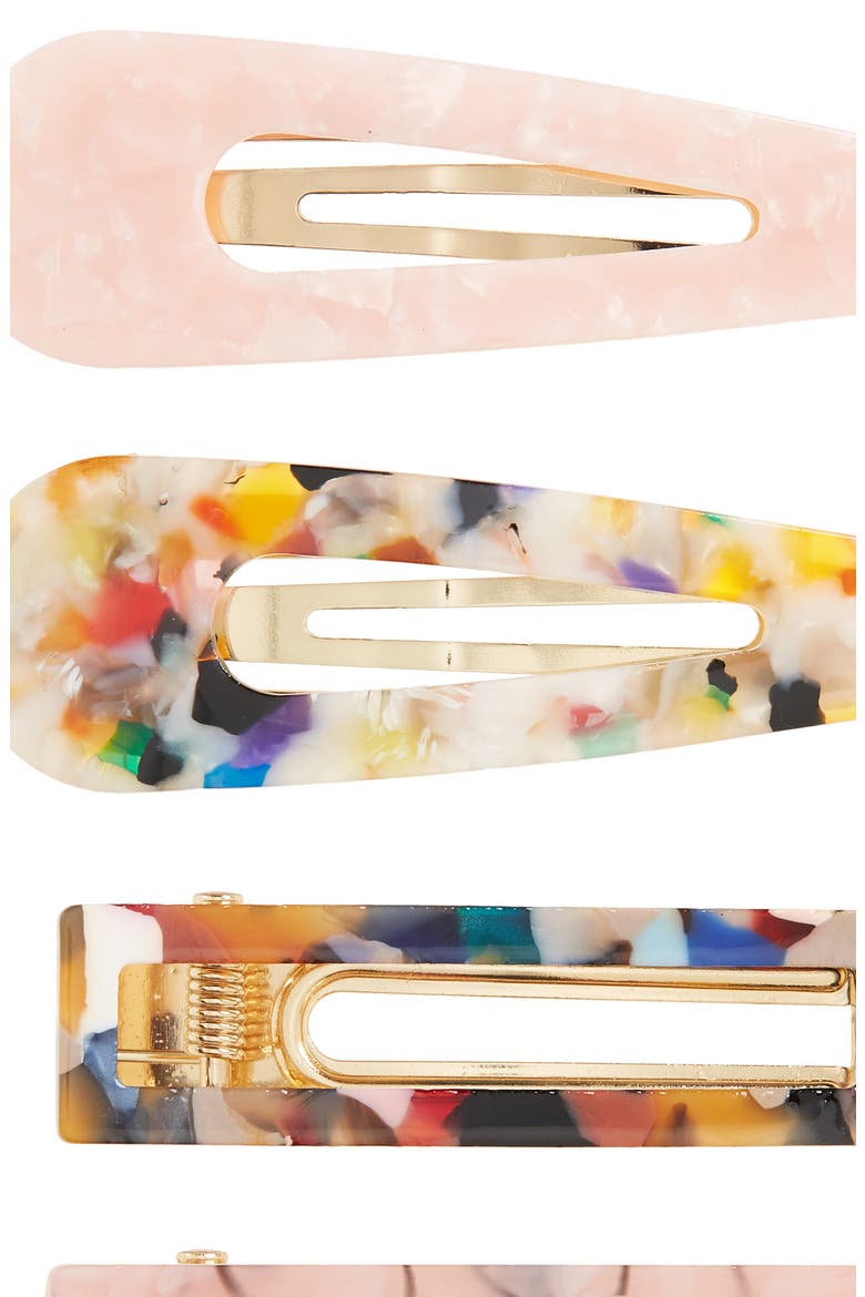 4-Pack Hair Clips, Alternate, color, PINK TORT MULTI