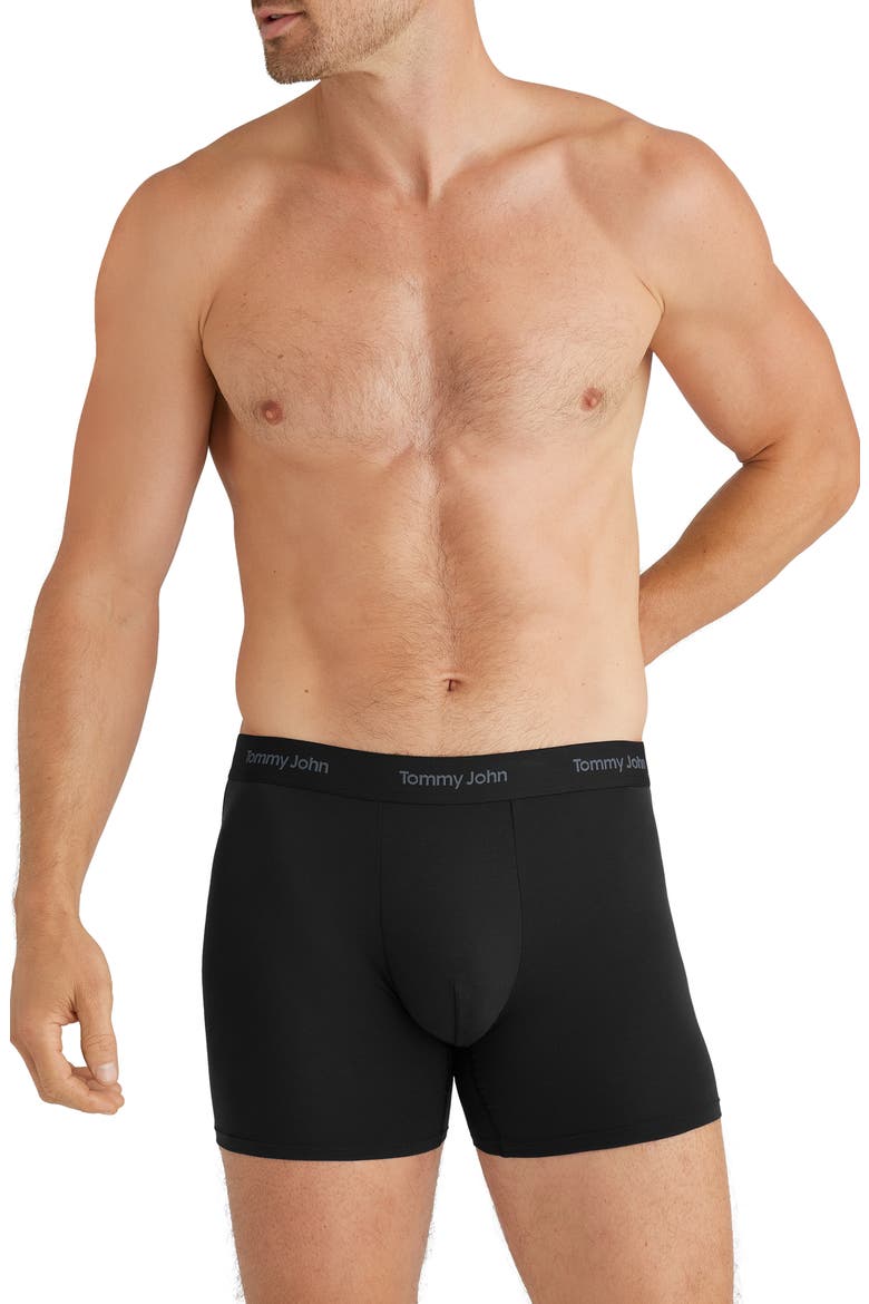 Men's 3-Pack Essential Second Skin Modal Blend 4-Inch Boxer Briefs, Main, color, BLACK