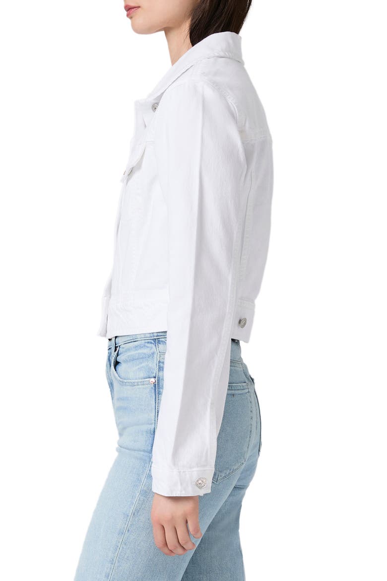 Chantal Crop Denim Jacket, Alternate, color, LAUNDERED WHITE
