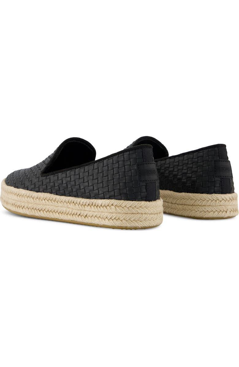 TOMS Carolina Platform Espadrille Sneaker, Alternate, color, Black