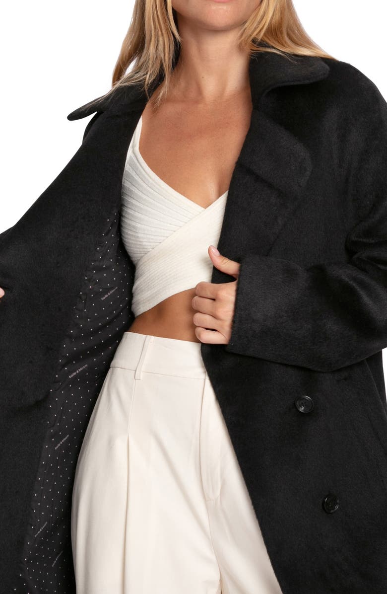 Belle & Bloom Wanna Be Loved Wool Blend Coat, Alternate, color, Black