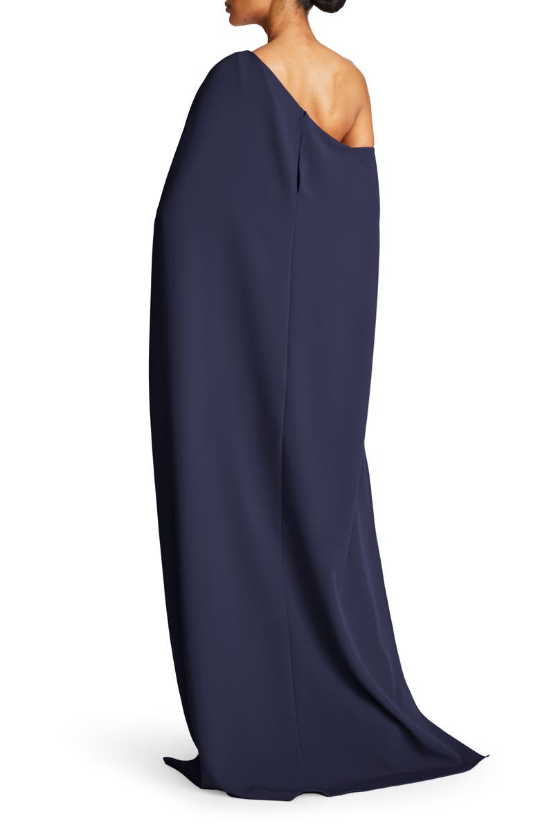 HALSTON Elycia Capelet Stretch Crepe Gown, Alternate, color, 