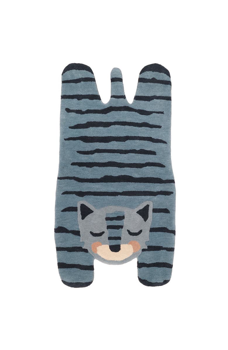 Nattiot Blue Tigger Rug, Main, color, Blue