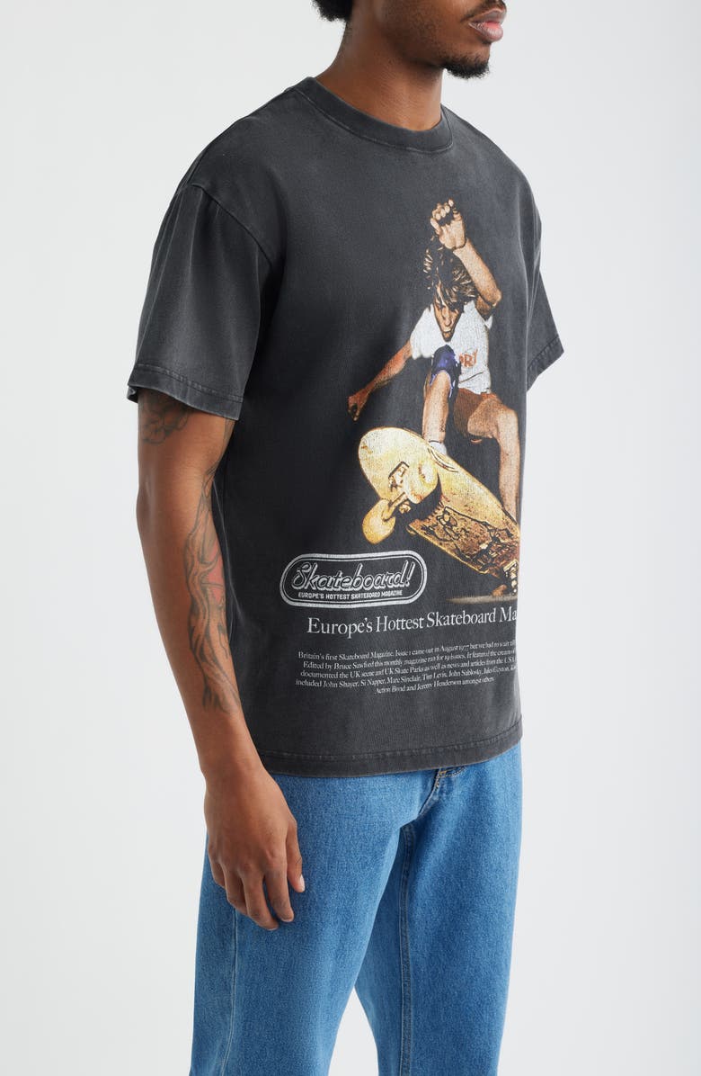 ID Supply Co Skateboard Magazine Graphic Cotton T-Shirt, Alternate, color, Washed Black