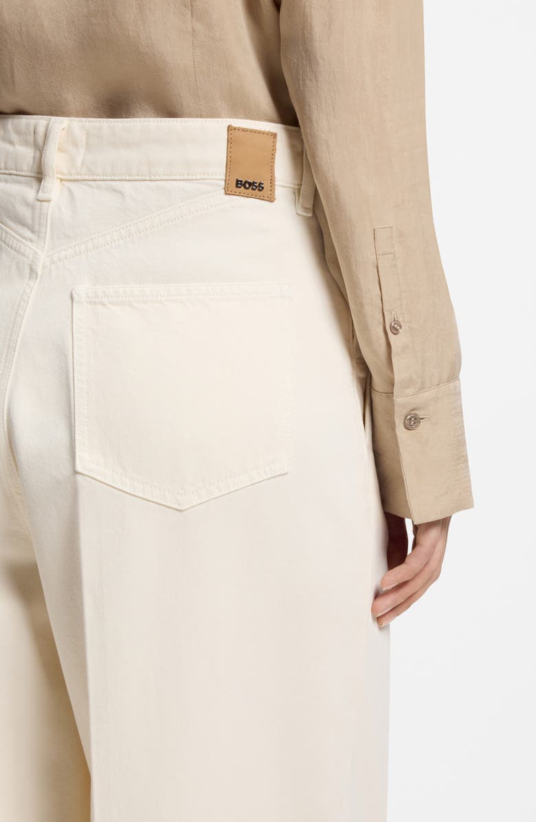 BOSS Essential High Waist Wide Leg Jeans, Alternate, color, Soft Cream