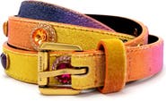 Kurt Geiger London Octavia Crystal Heart Stud Velvet Belt