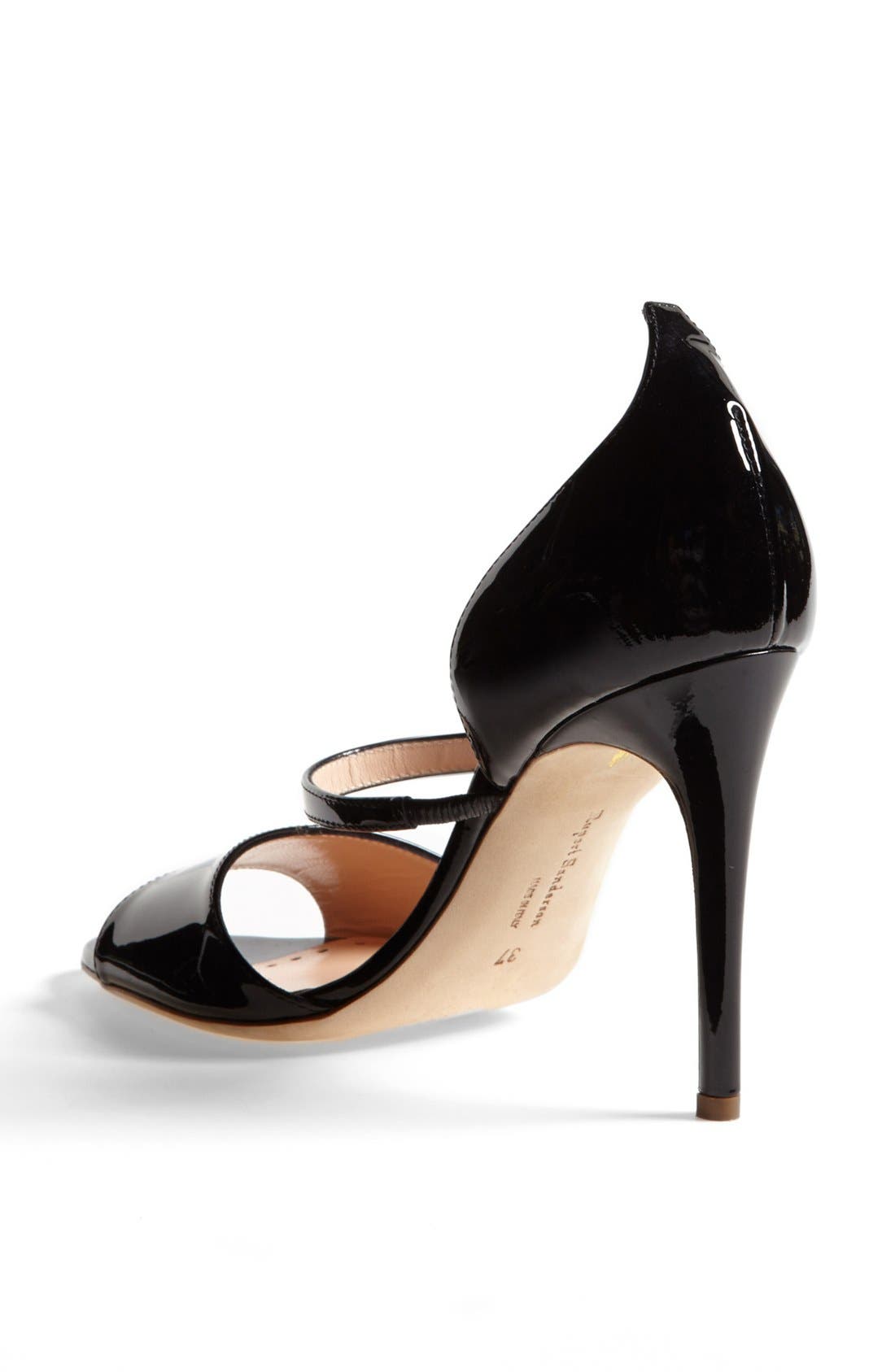 'Ophelia' Patent Leather Sandal, Alternate, color, BLACK