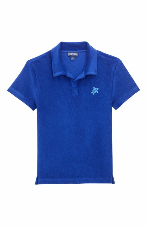 Kids' Embroidered Turtle Terry Polo