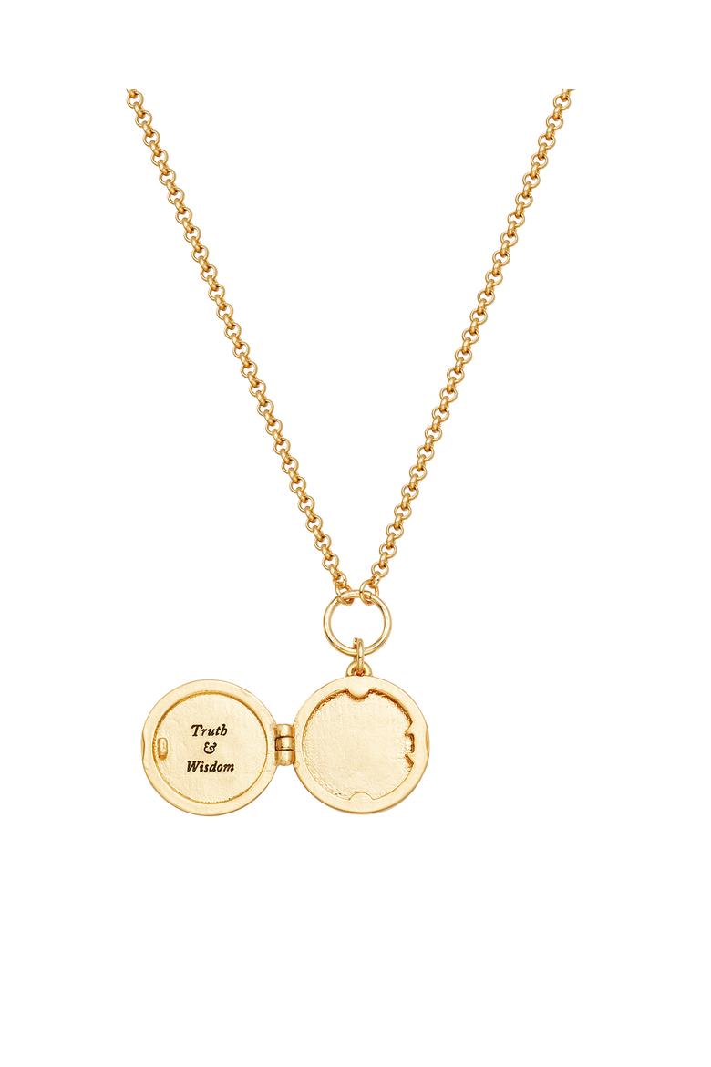 Snake & Blossom Locket Necklace, Alternate, color, Gold