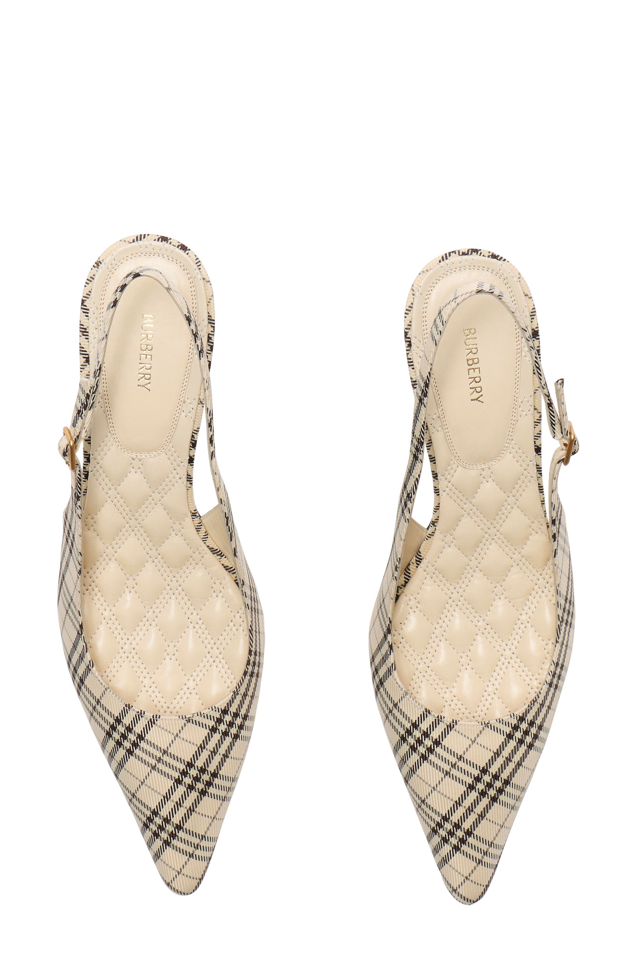 Dame Check Slingback Pump, Alternate, color, LIGHT BEIGE IP CHECK