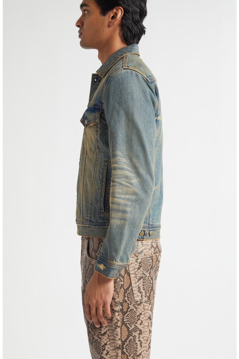 Distressed Vintage Wash Denim Trucker Jacket, Alternate, color, VINTAGE WASH