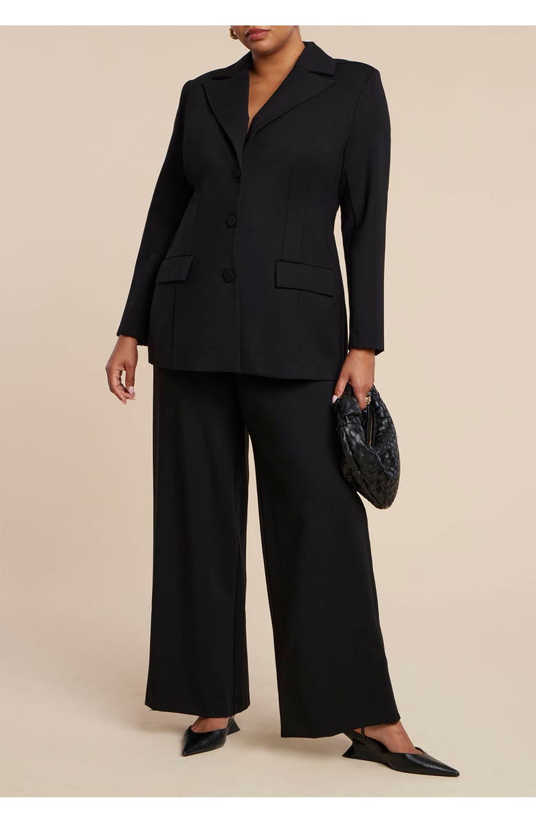 ELOQUII The Ultimate Nipped Waist Blazer, Alternate, color, Black Onyx