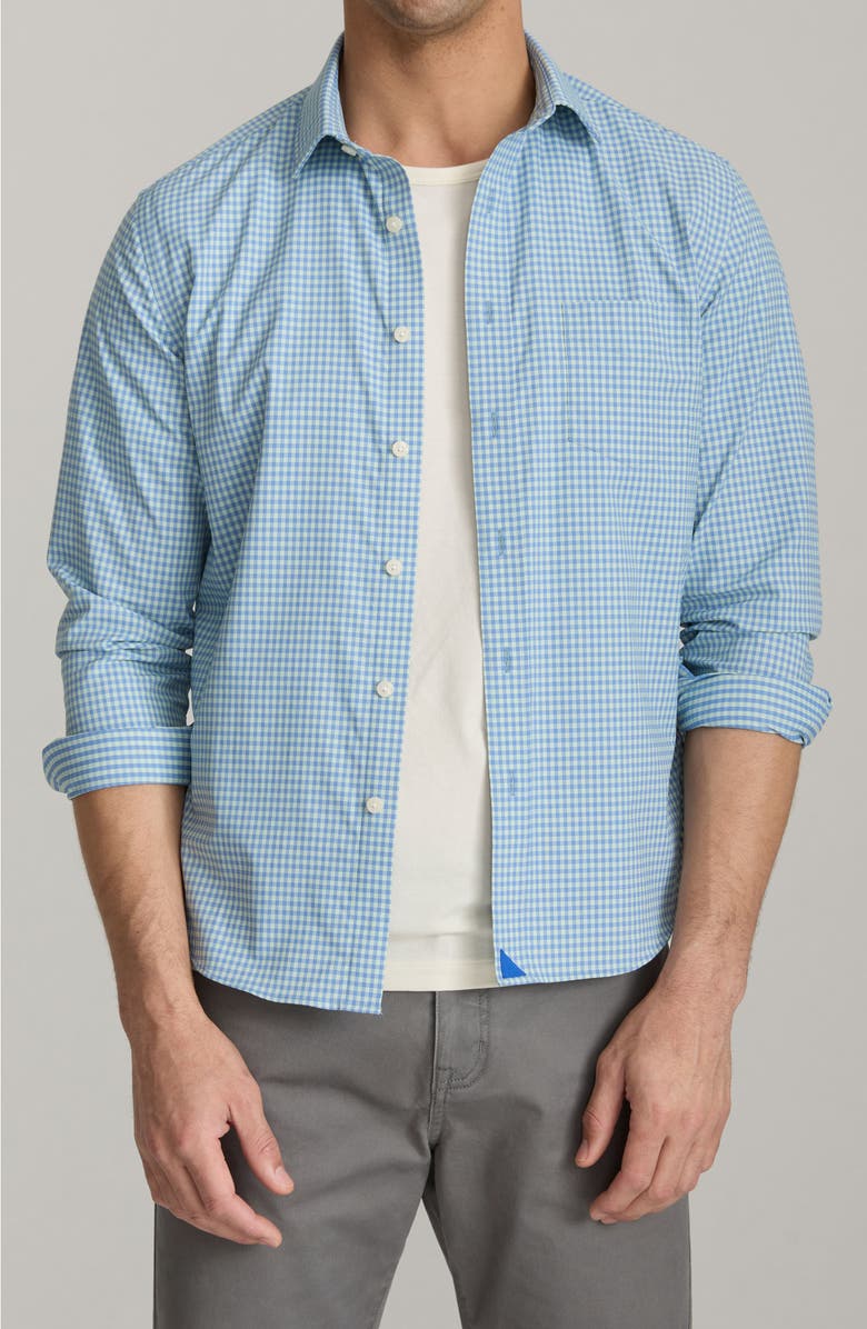 UNTUCKit Starling Check Performance Button-Up Shirt, Main, color, Blue