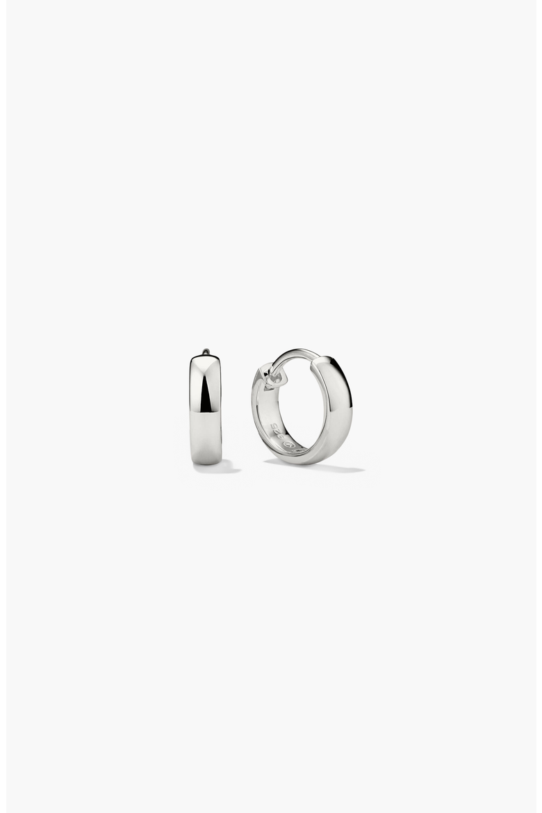 Bold Huggie Hoops, Main, color, Sterling Silver