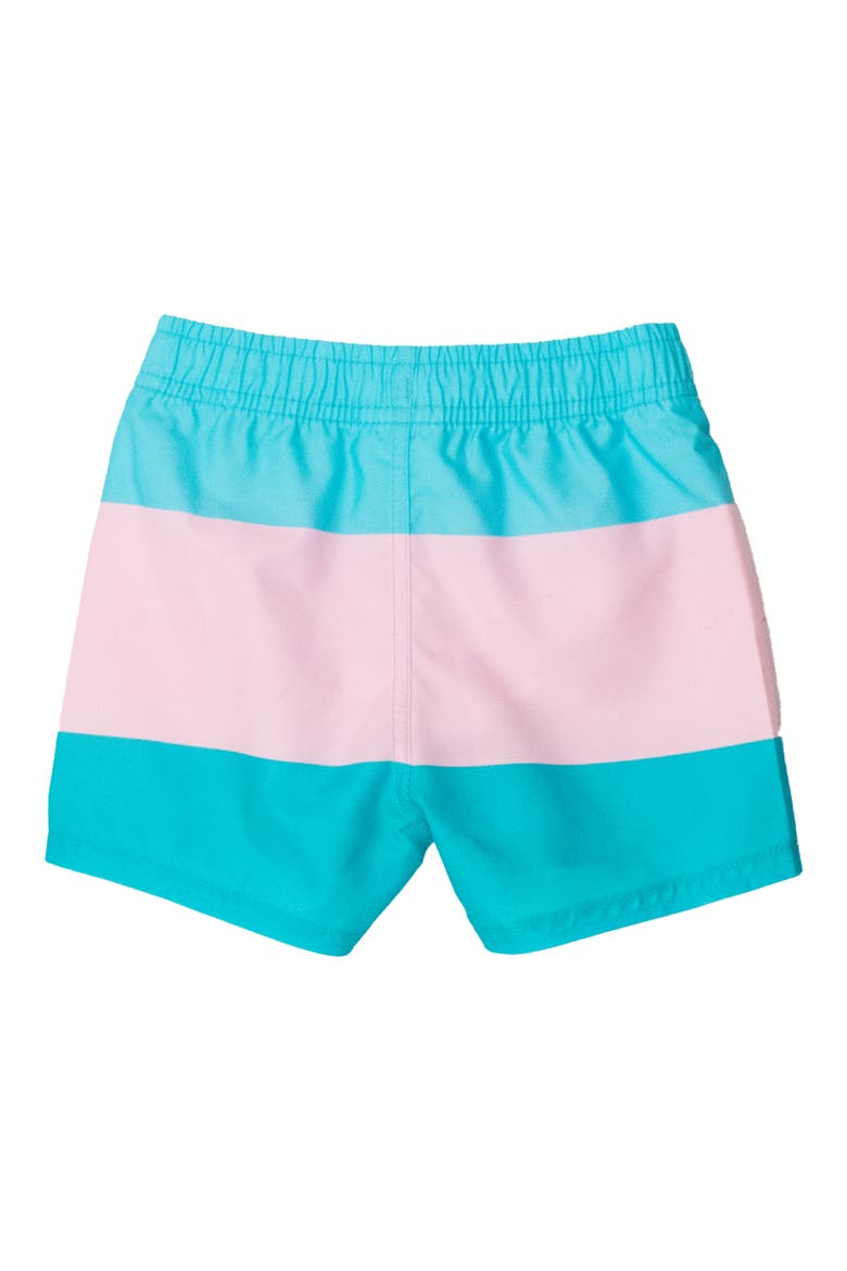 Kids' Neon Pool Party Colorblock Swim Trunks, Alternate, color, BLUE