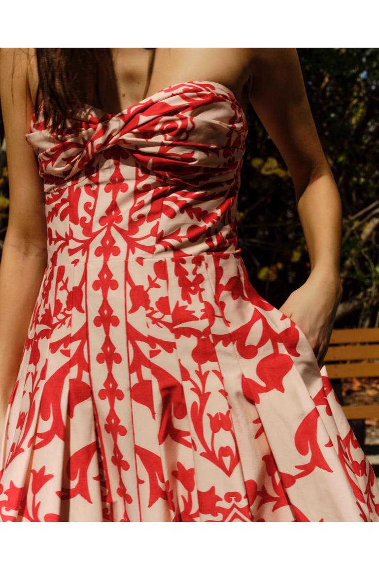 Ingrid Printed Midi Dress, Alternate, color, Poppy