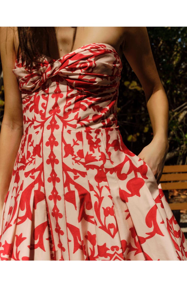 Cartolina Ingrid Printed Midi Dress, Alternate, color, Poppy