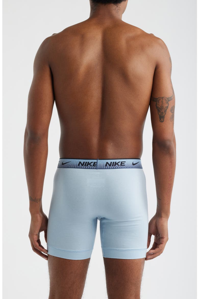 Dri-FIT Essential Assorted 3-Pack Stretch Cotton Boxer Briefs, Alternate, color, BLUE ASSORTED