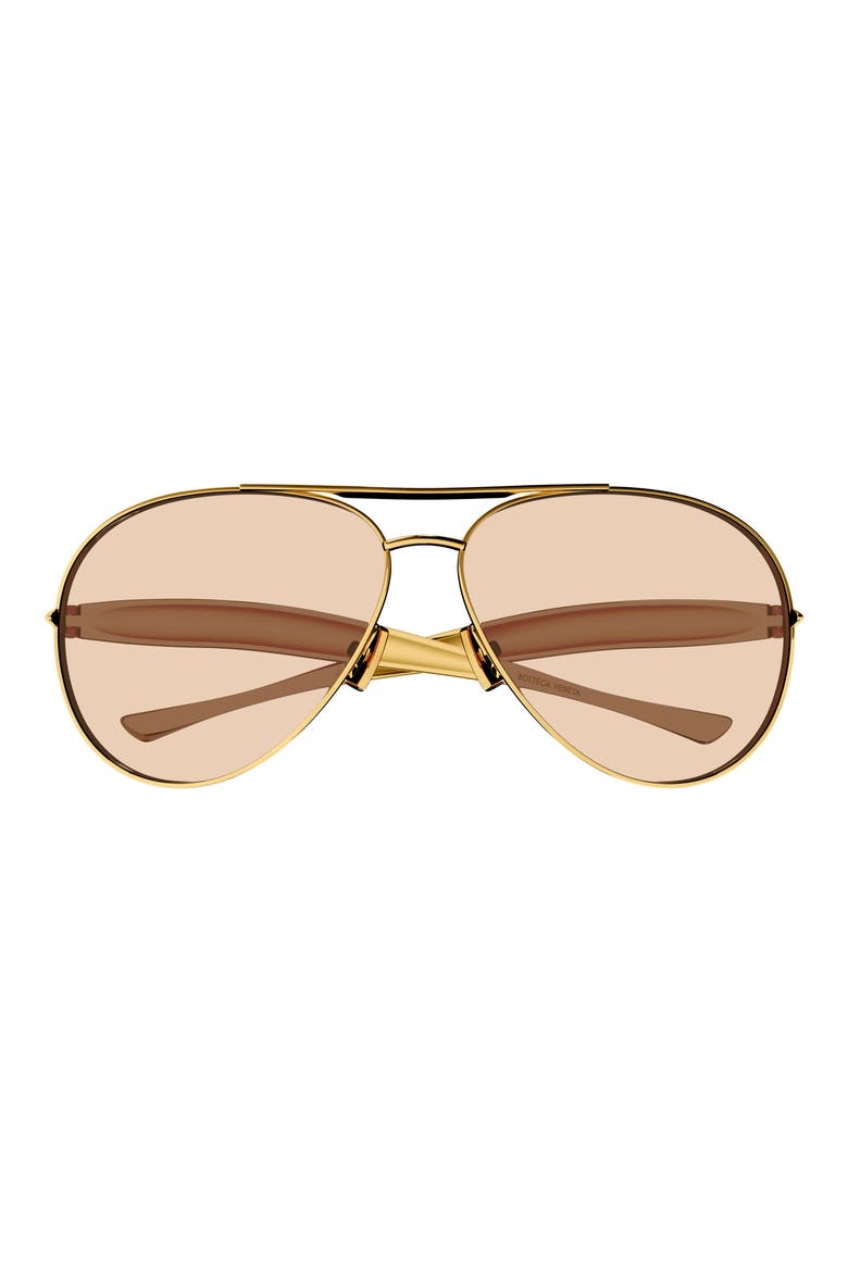64mm Oversize Pilot Sunglasses, Main, color, GOLD