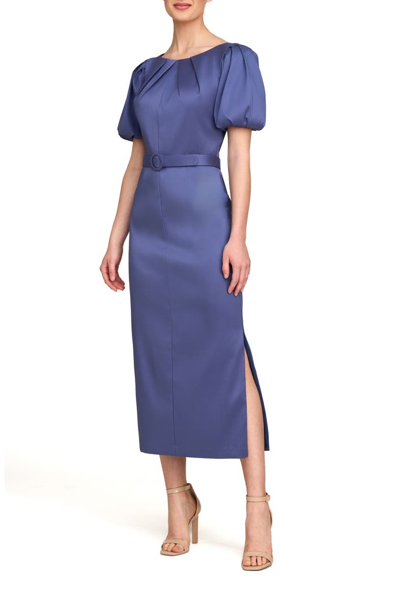 Chiara Sheath Evening Dress, Alternate, color, INDIGO