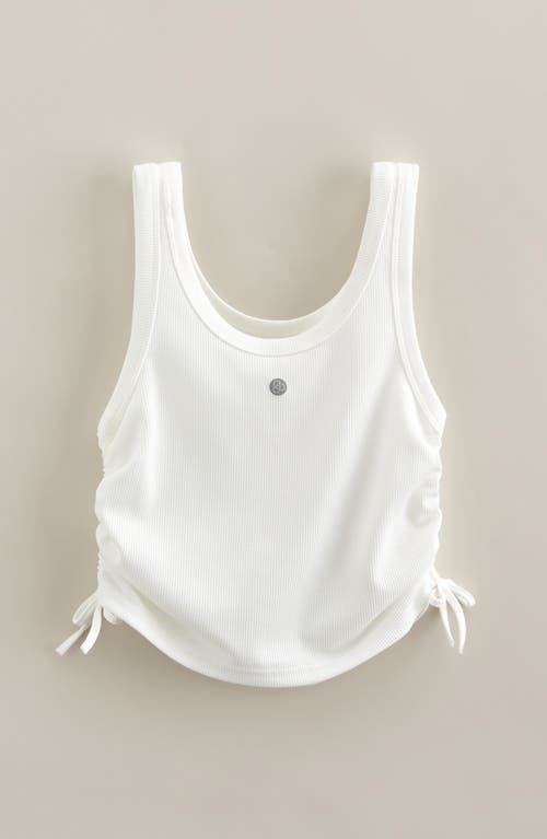Zella Girl Kids' Ruched Side Tie Tank In White