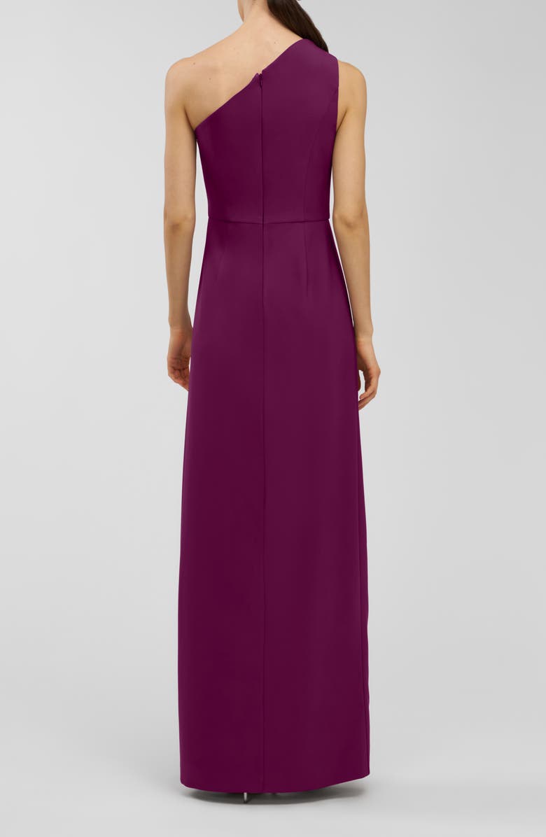 Kay Unger Elise One-Shoulder Walk Thru Jumpsuit, Alternate, color, Mulberry