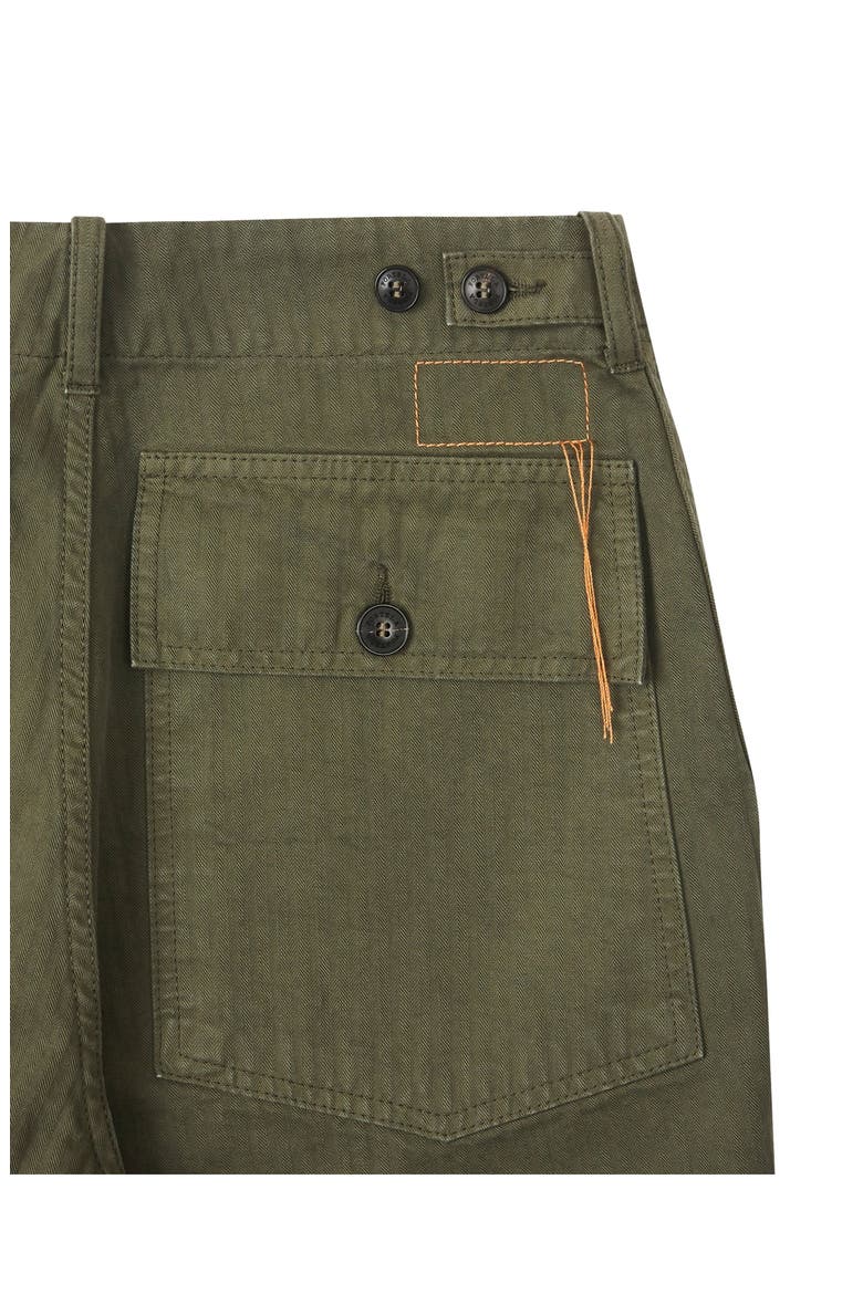Jimt Herringbone Cotton Fatigue Shorts, Alternate, color, GREEN