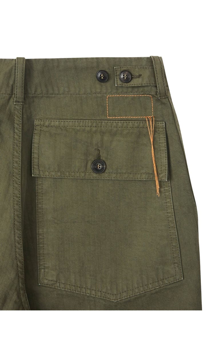 Fortela Jimt Herringbone Cotton Fatigue Shorts, Alternate, color, Green