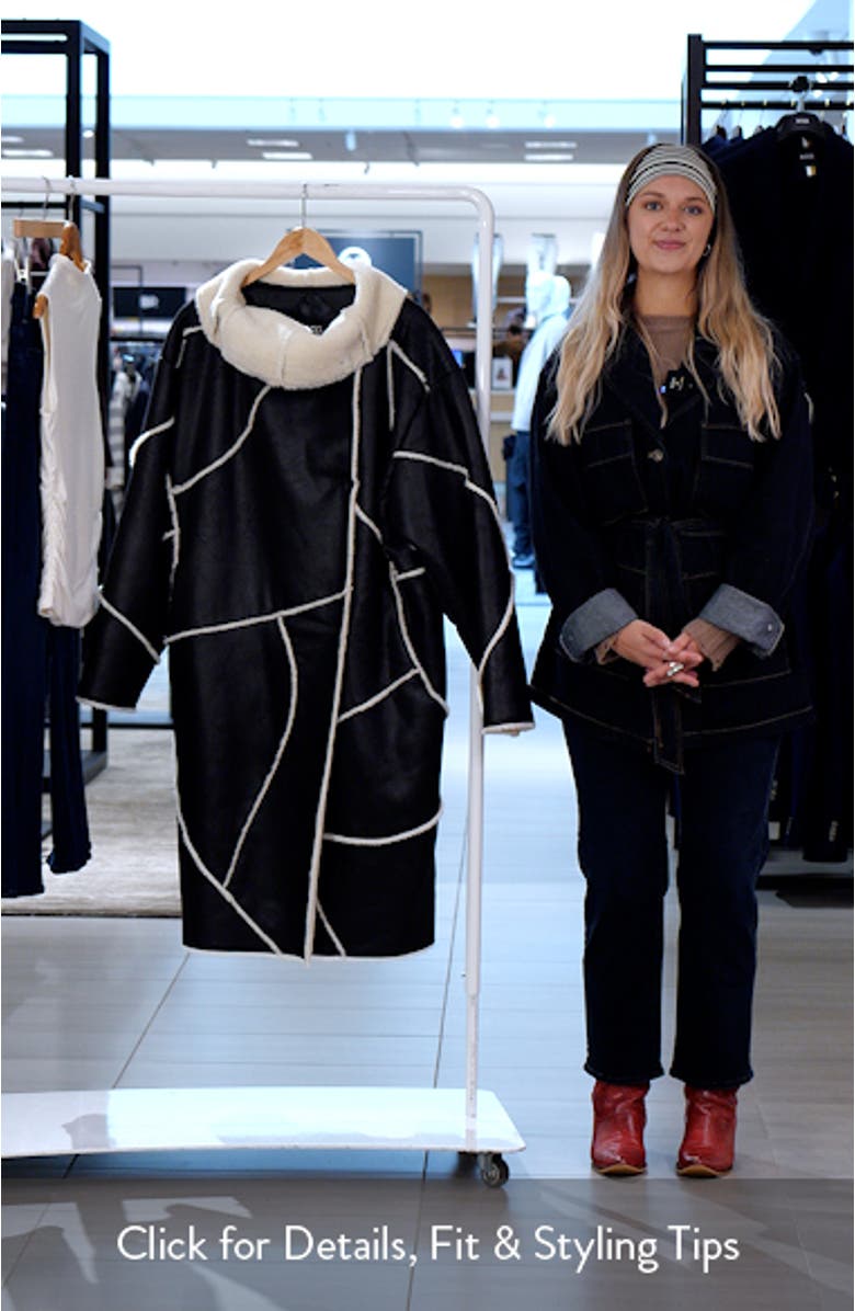 Emberlynn Oversize Faux Leather & LuxeFluff Long Coat, sales video thumbnail