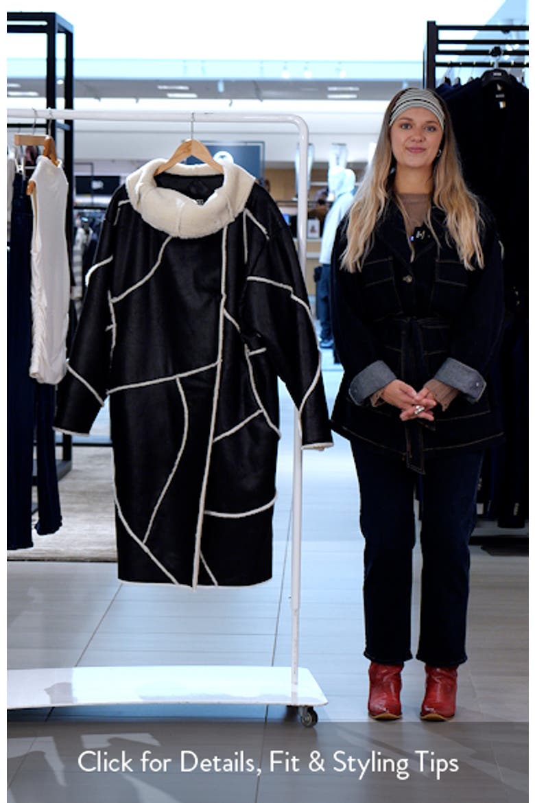 Emberlynn Oversize Faux Leather & LuxeFluff Long Coat video