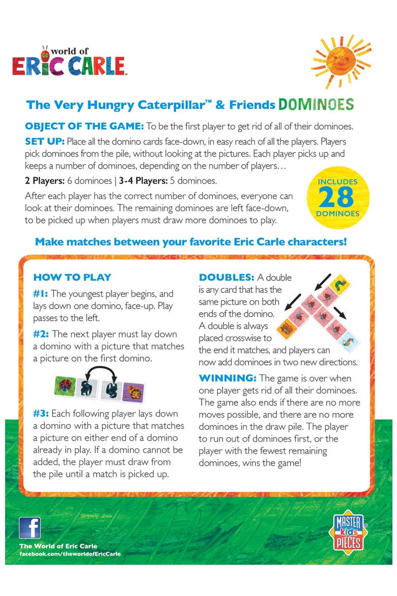 Eric Carle Picture Dominoes Game | 28 Pieces | Educational & Fun, Alternate, color, Multicolor