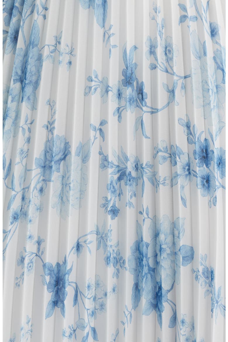 Pleated Midi Skirt, Alternate, color, CRISP WHITE/BLUE