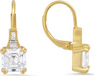 Queen Jewels Sterling Silver Vintage CZ Leverback Earrings