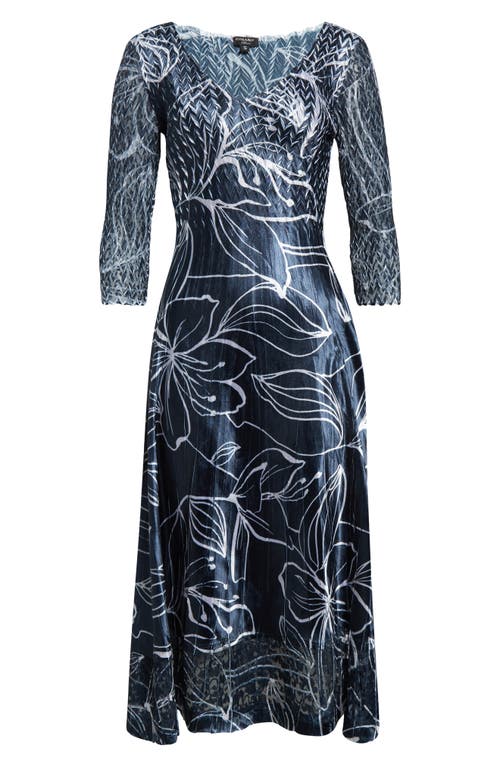 KOMAROV KOMAROV LACE TRIM CHARMEUSE COCKTAIL DRESS 
