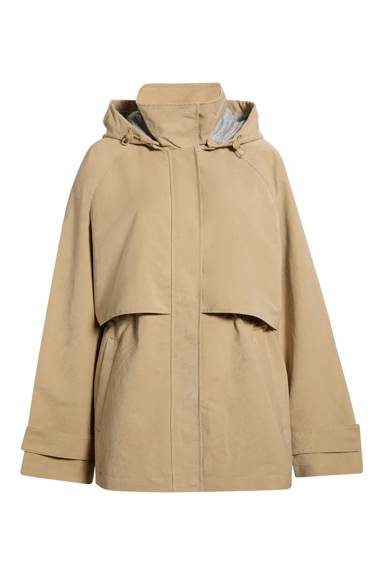 Stand Collar Raincoat, Alternate, color, KHAKI
