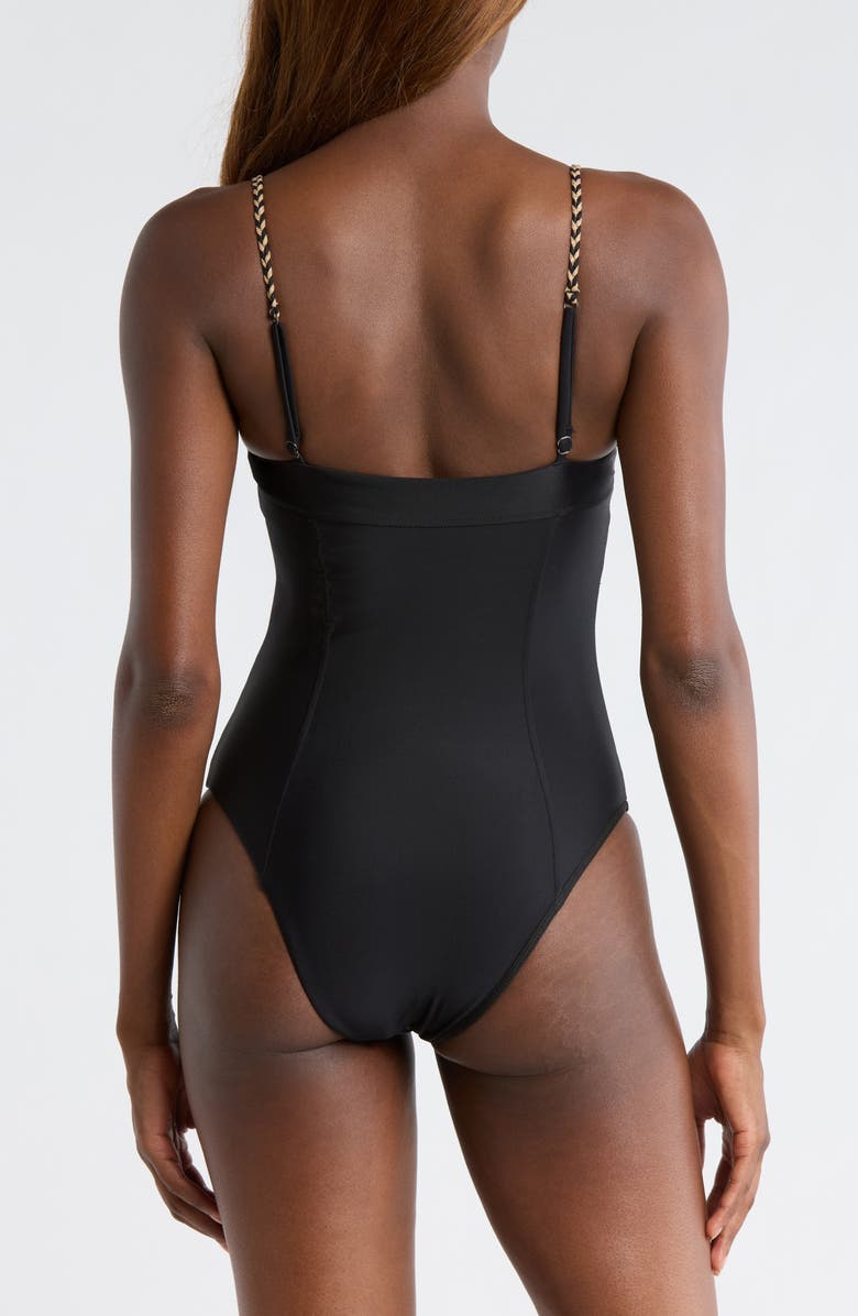 Ramy Brook Jayda Braided One-Piece Swimsuit, Alternate, color, Black