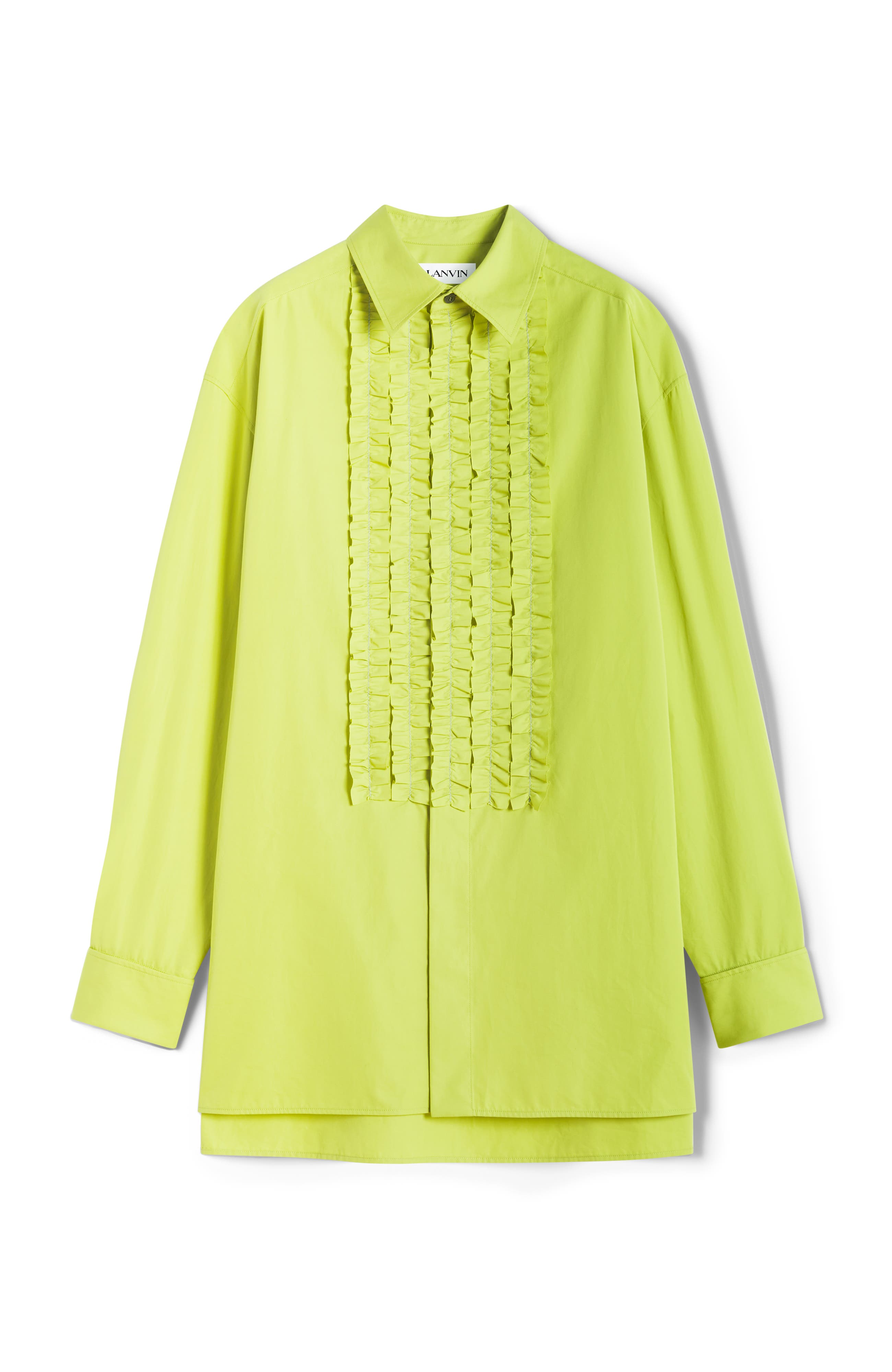 Green Cotton Poplin Bib Front Shirt - image 2