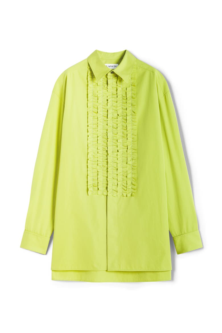 Green Cotton Poplin Bib Front Shirt, Alternate, color, Absinth Green