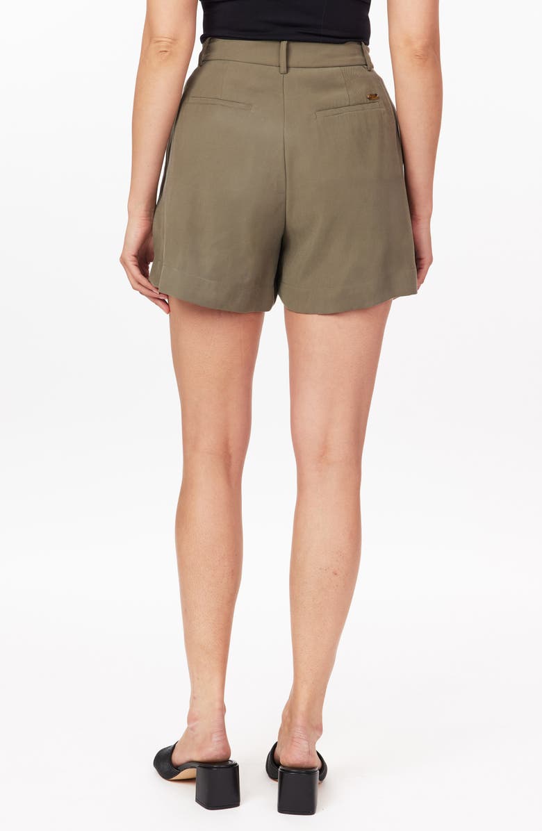Scotch & Soda Pleated Front Washed Twill Shorts, Alternate, color, Dusky Olive