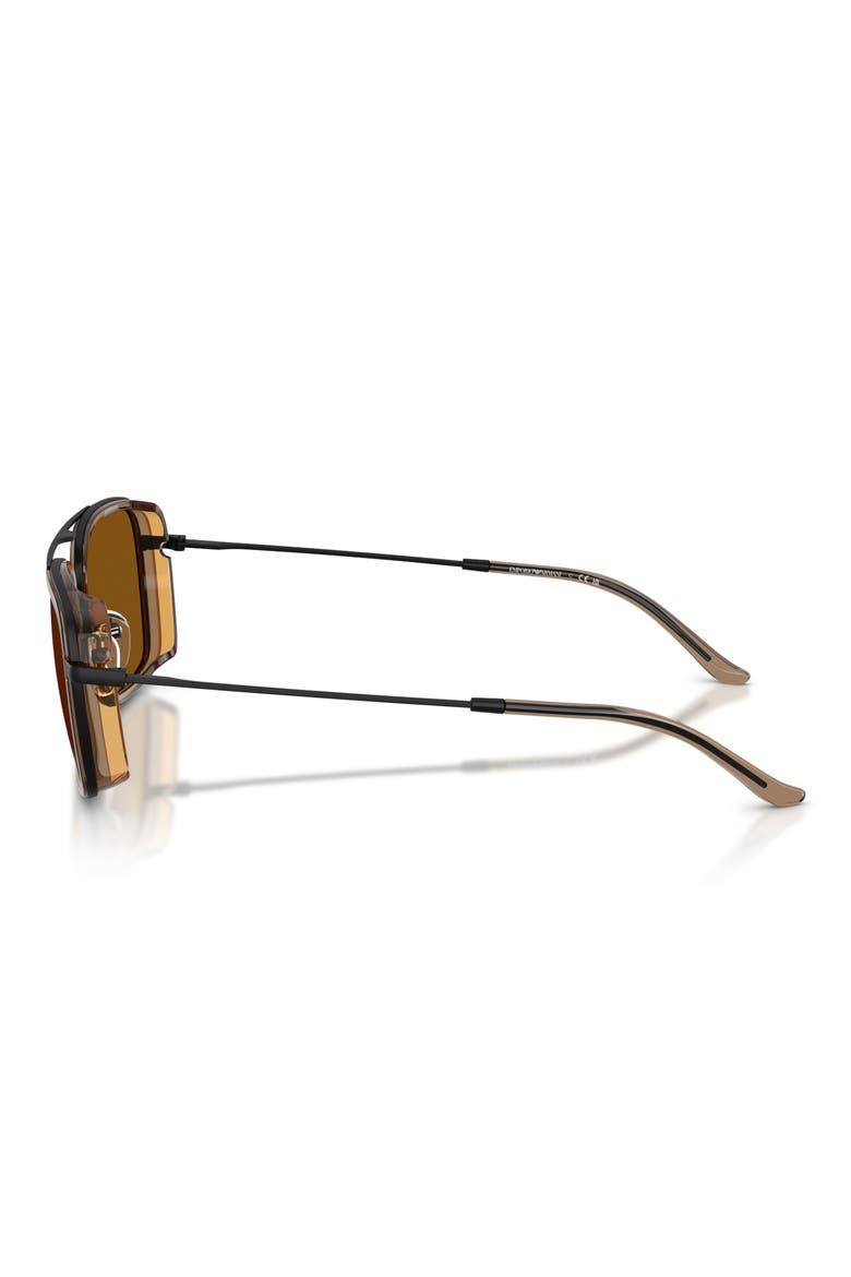 54mm Square Sunglasses, Alternate, color, MATTE BLACK / DARK BRONZE