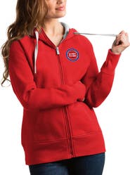 ANTIGUA Women's Antigua Red Detroit Pistons Victory Full-Zip Hoodie