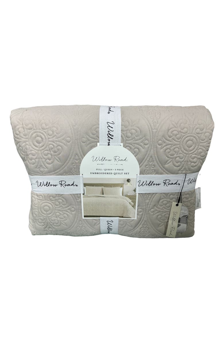 ARTISAN 34 Medallion Embroidered Comforter & Pillow Sham Set, Alternate, color, Taupe