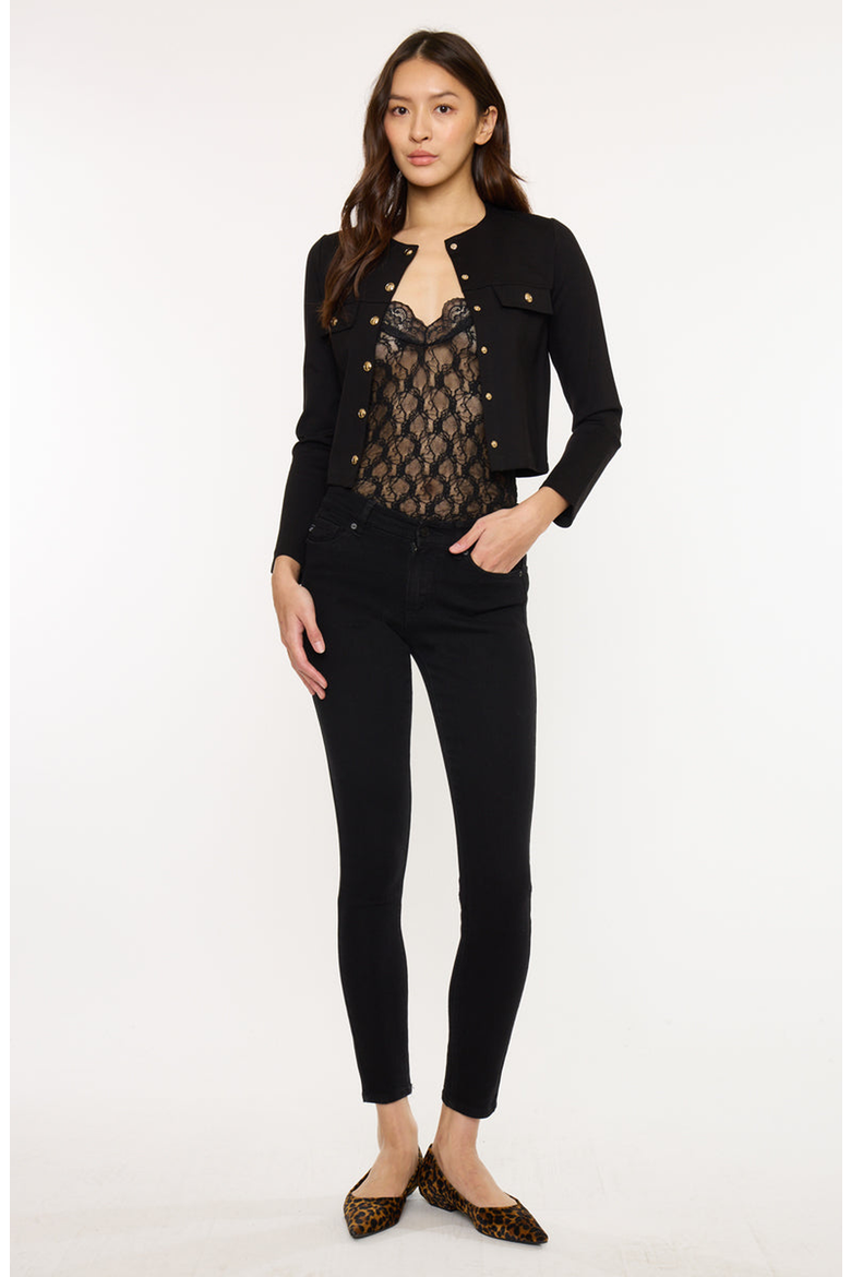 Anivia Essentials Mid Rise Super Skinny Jeans, Alternate, color, Black