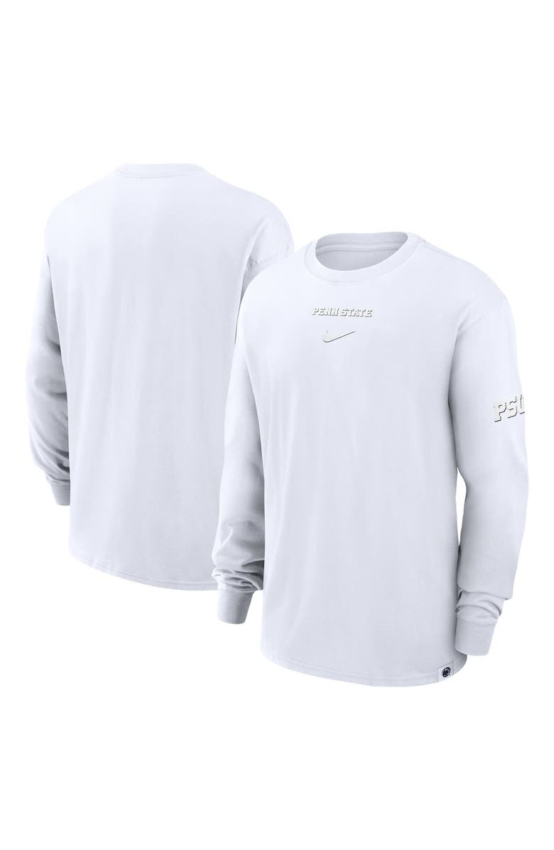 Nike Men's Nike White Penn State Nittany Lions 2-Hit Statement Max90 Long Sleeve T-Shirt, Main, color,