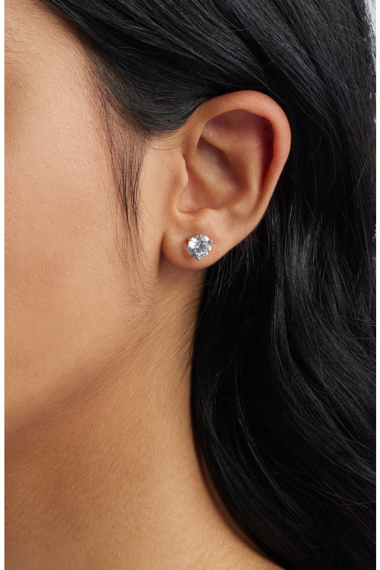 Cubic Zirconia Stud Earrings - 3ct., Alternate, color, GOLD