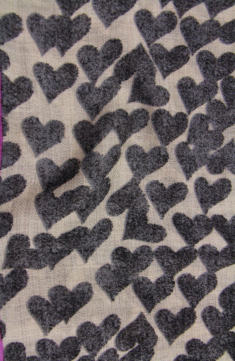 SAACHI Heart Wool & Silk Scarf, Alternate, color, Charcoal