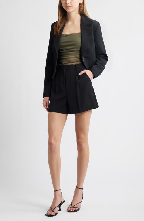 Open Edit Ruched Mesh Camisole In Olive Sarma