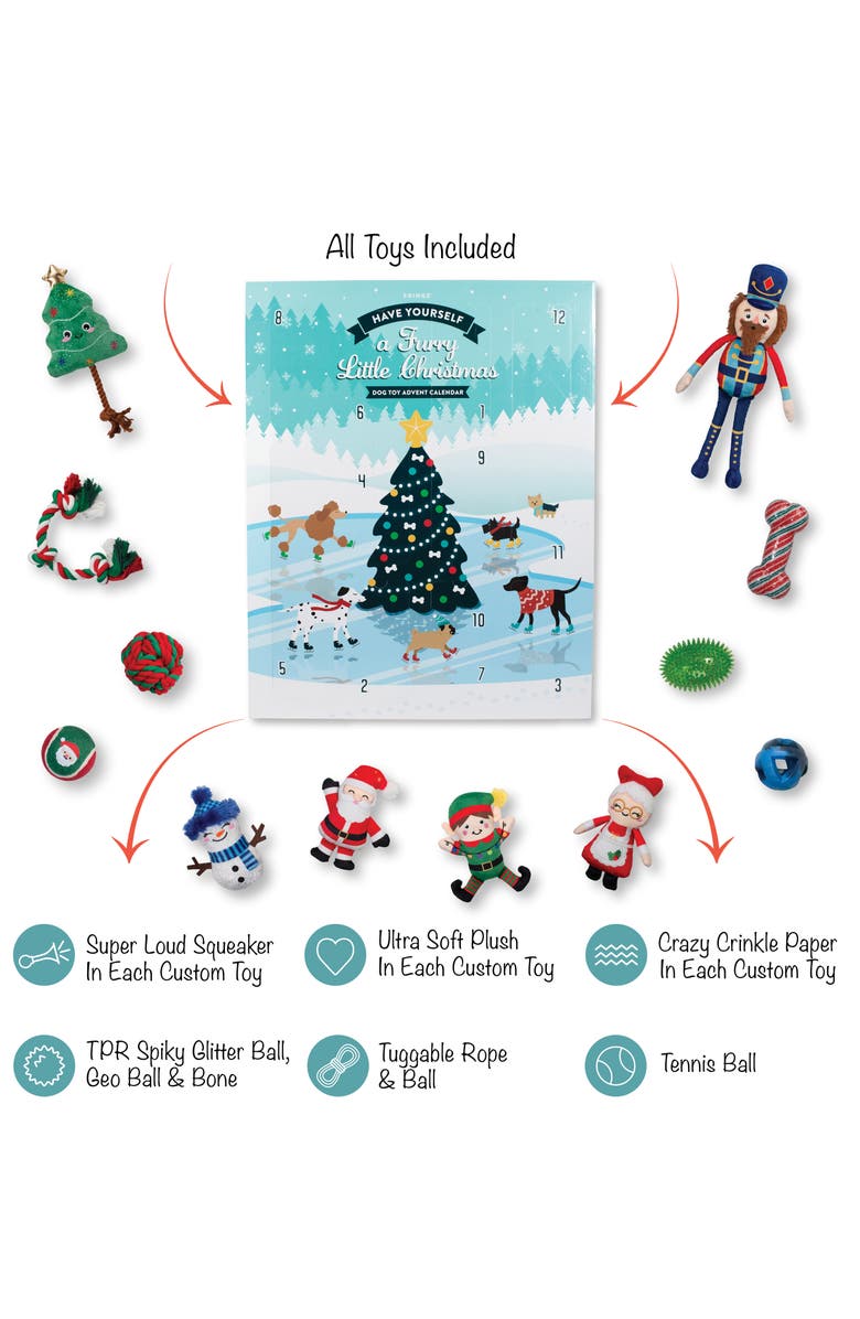 Fringe Studio Furry Lil Christmas Pet 12 Gifts Calendar, Alternate, color, Blue